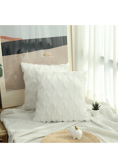 Katı Kanepe Bel Yastık Örtüsü Yastık 40x40/45x45/50x50 Ev İçin Dekoratif Kırlent Kılıfı Beyaz