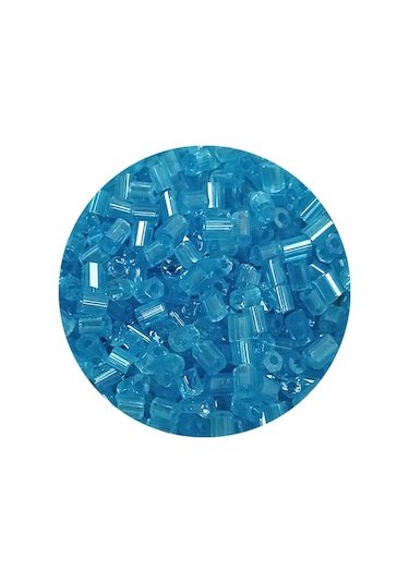 Kesme Cam Boncuk 2mm - 60 Gram - Şeffaf Turguaz - Bnc397