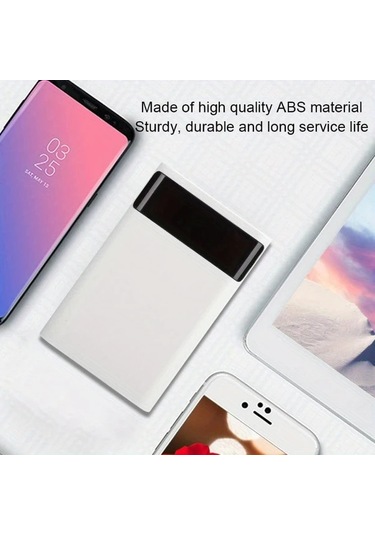 Honeybeeshop Beyaz S6 Tasinabilir Harici Sarj Cihazi Kutusu Hizli Sarj Hafif Power Bank Akilli Telefon Tablet Uyumlu Seyahat Pil Depolama Cantasi