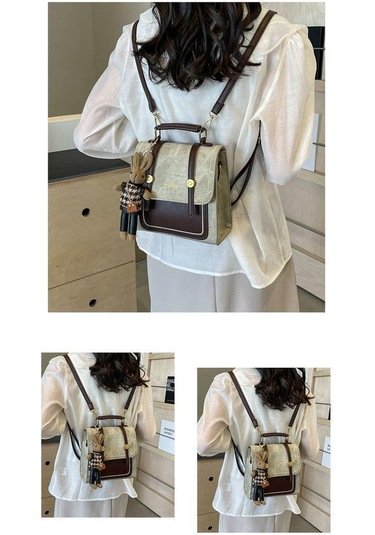 Su Geçirmez Şık Moda Stil Çok İşlevli Tavşan Kolye Ucu Kadın Sırt Çantası Haki