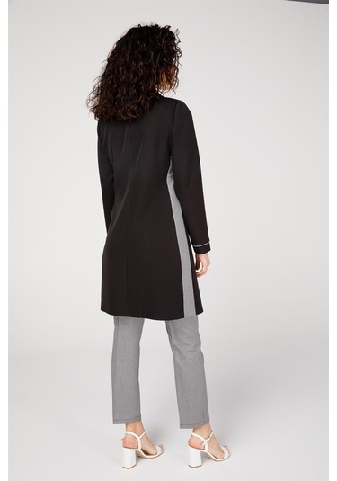 Erkek Yakalı Kaz Ayak Desen Kombinli Pantolon Ceket Takım Siyah