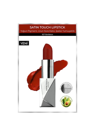 Alix Avien Uzun Süre Kalıcı Nemlendirici Pürüzsüz Etkili Yarı Mat Ruj Satin Touch Lipstick 827 Bordeaux