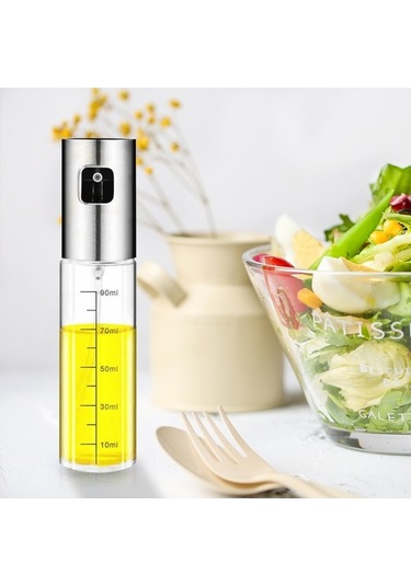 Besthome1 2'li 100ml Cam Yağ Spreyi: Paslanmaz Çelik, Salata & Barbekü Çok Renkli