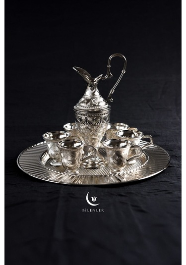 Lüks Gümüş Renkli Kaf Zemzem Takımı 8 Parça