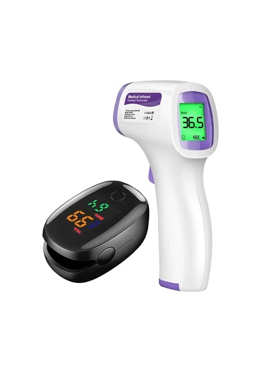 Çok İşlevli Termometre Üç Renkli Arkadan Aydınlatmalı Ekran Alın Termometresi Dijital Ekran Kızılötesi Alarm İnsan Vücudu Termometresi 2