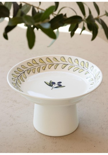 The Mia Olivos Ayaklı Servis Tabağı 20 Cm Çok Renkli