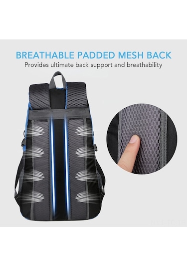 Novahub Çok Cepli Sıkıştırma Kayışlı Kamp, Yürüyüş Ve Seyahat Çantası Mavi Mavi