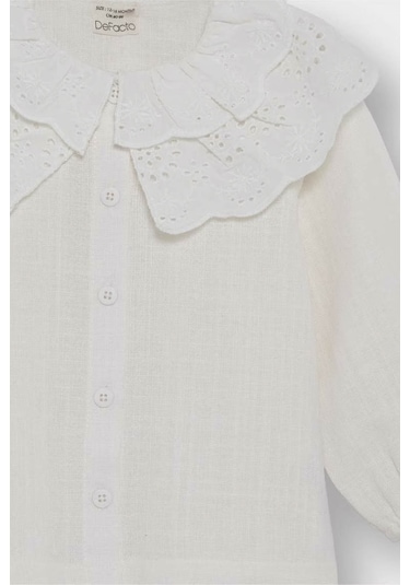Defacto Büyük Yaka Twill Uzun Kollu Ekru Kız Bebek Gömlek F9519a5/er105 Ekru Defacto Büyük Yaka Twill Uzun Kollu Ekru Kız Bebek Gömlek F9519a5/er105 Ekru