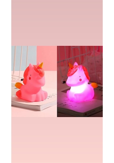 Sevimli Unicorn Gece Lambası Çok Renkli