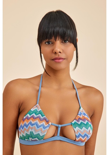 Hawaii Mavi Balensiz Üçgen Bralet Bikini Üst Mavi