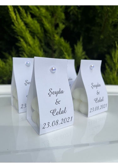 Beyaz Davetiyeli Bubble Mum Hediyelikleri Söz,nişan,nikah,düğün Hatırası 10 Adet