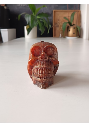 Kurukafa İskelet Mum Bordo 8 Cm