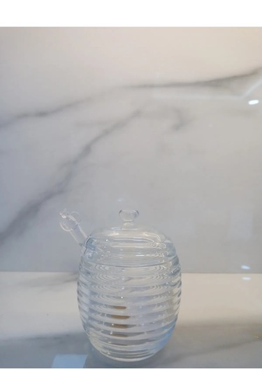 Lorenzo Kaşıklı Cam Bal Kavanozu