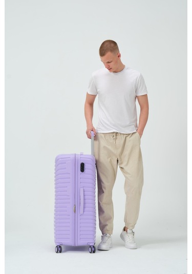 Keo-plus Lila Büyük Boy Silikon Kırılmaz Pp Valiz Lila