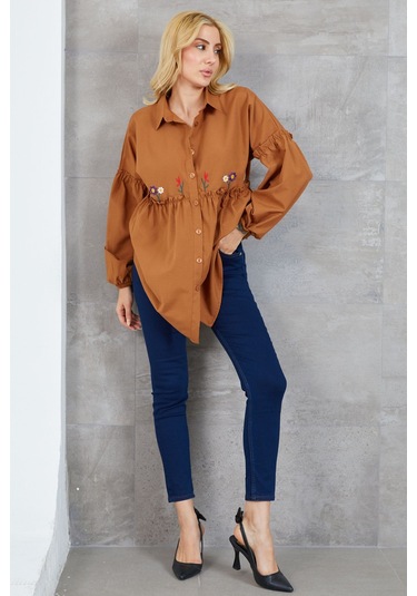 Dparis Çiçek Nakışlı Gömlek