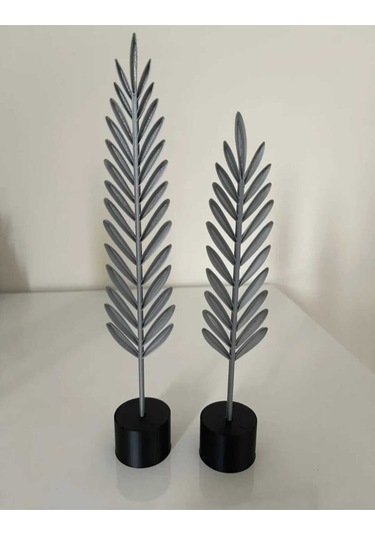 Dekoratif Modern Gri Ve Gri Tüy Yaprak
