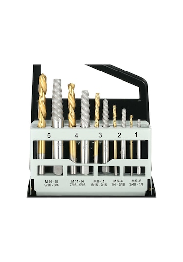 Neevoyu 10'lu Set: Hss Materyal Tornavida Çıkarıcı Ve Delme Uçları, Siyah Kutuda, Metal Vida Tamiri Araçları