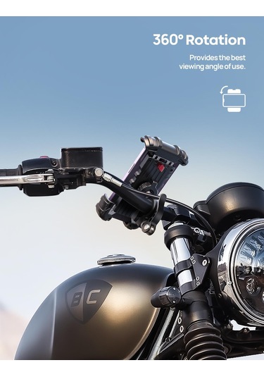 Lamicall Motosiklet Ve Bisiklet Telefon Tutucu 360 Derece Döndürülebilir Bm02black