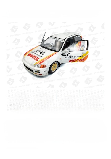 Solido 1:18 1992 Honda Civic Eg6 Works Mugen Racing White Model Araba