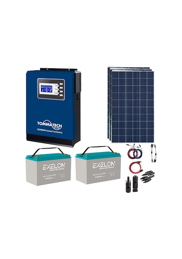 Güneş Enerjisi Bağ Evi Solar Paketi 3KVA İnverter 285W Güneş Paneli 100AH Jel Akü