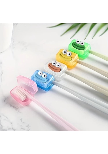 Willowhaven 5 Adet Şeffaf Sosis Ağız Tasarımlı Diş Fırçası Kılıfı - Toz Geçirmez Ve Bakteri Önleyici