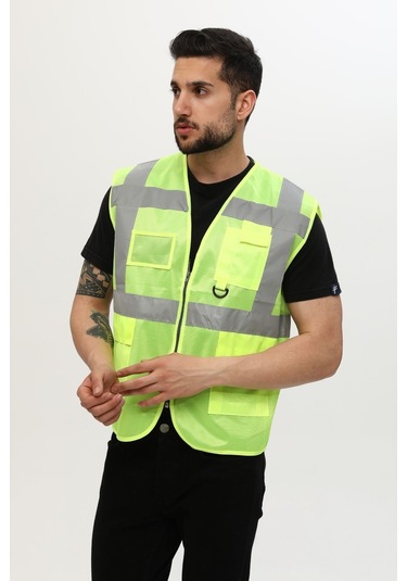 Uniprom Yelek Yönetici Ikaz Yeleği Reflektörlü Neon Sarı