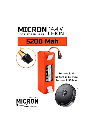 Roborock S6 , S6 Pure Batarya Kutulu 5200mah Pil Akıllı Robot Süp