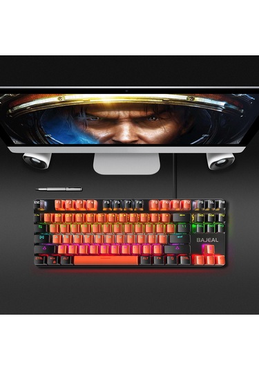 Geeksen Bajeal 87 Tuşlu Rgb Aydınlatmalı Mekanik Oyun Klavyesi - Mavi Switch İle Konforlu Yazım Deneyimi