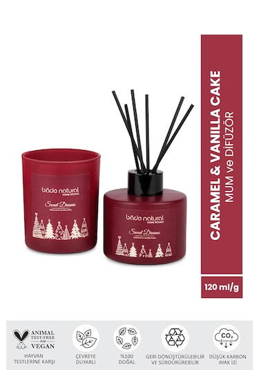Sweet Dreams Caramel & Vanilla Cake Soya Mumu Çubuklu Oda Kokusu