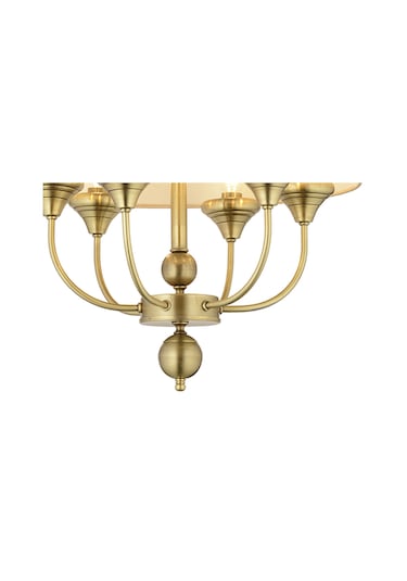 Lampaluce Teodora Modern Şapkalı Klasik Sarkıt Avize Tasarımı 6'lı Sarı 50cm Eskitme