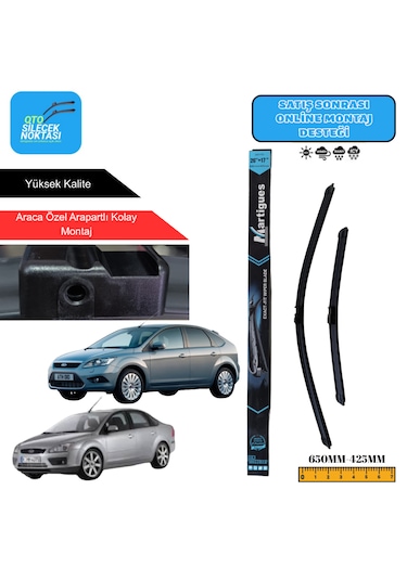 Ford Focus Iı 2004-2012 Araca Özel Uyumlu Ön Cam Silecek Takımı 650mm-425mm