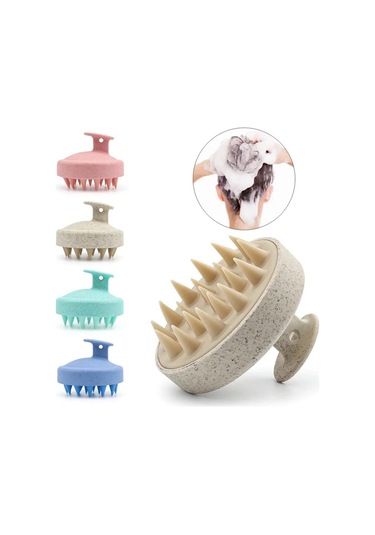 Mavi Silikon Şampuan Fırça Kafası Saç Derisi Masaj Tarak Saç Yıkama Tarak Vücut Masaj Fırçası Banyo Duş Fırçası Salon Kuaförlük Aracı