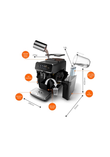 Philips 2200 Serisi EP2220/10 Tam Otomatik Espresso Makinesi