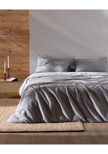 Madame Coco Nuage Tek Kişilik %100 Pamuk İpliği Boyalı Nevresim Takımı - Antrasit Gri