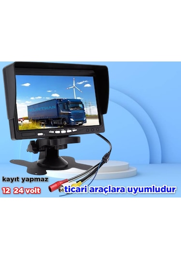 Pal Ntsc 7'' Araç Ekran Kayıt Yapmaz Usb Aux Girişi Yoktur 12 24v