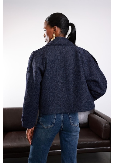 Lacivert Astarlı Kaşe Ceket 286 Lacivert