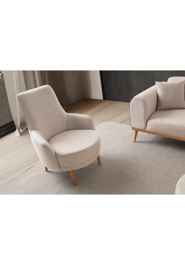 Rebull Keten Berjer Sütlü Kahve Tekli Koltuk Sütlü Kahve