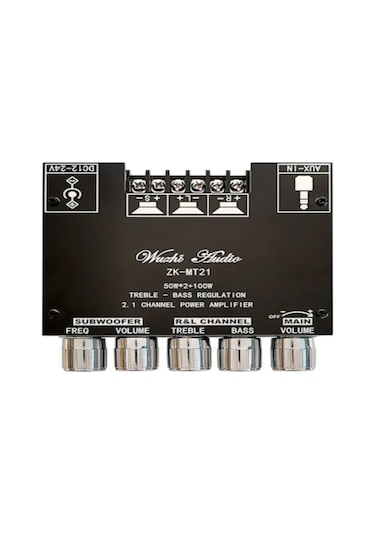 Ruicoo 2.1 Kanal Bt 5.0 Hoparlör Güçlendirici Modülü - Aux Girişi, Tiz Ve Bass Ayarı, 50wx2+100w, Dıy Seti