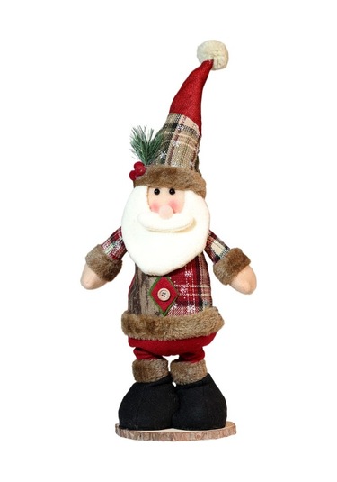 Ziyou Noel Bebeği Figürü 45 Cm Kar Taneli Ekose Dekorasyon