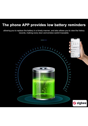 Aubyhe Zigbee 3.0 Akıllı Pencere/kapı Sensörü - Uzak İzleme Ve Uyarı - Akıllı Ev Entegrasyonu - Pil Düşük Uyarısı - Beyaz Zigbee Ağ Geçidi Gereklidir