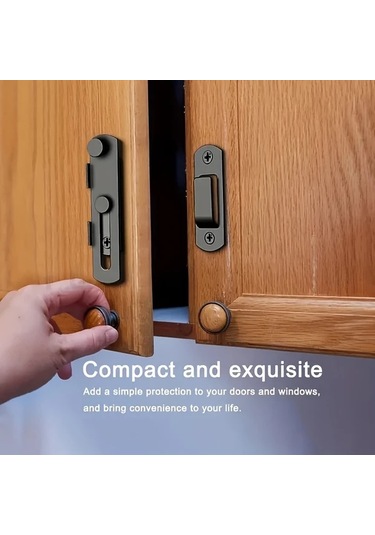 Xuweiwei Siyah Ticari Paslanmaz Çelik Sürgülü Çiftlik Kapı Kilidi - 180 Derece Dönebilir, Şarjsız, Evcil Hayvanlar İçin Dayanıklı