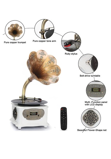 Record Master RMJ-209C Beyaz Gramafon Pikap