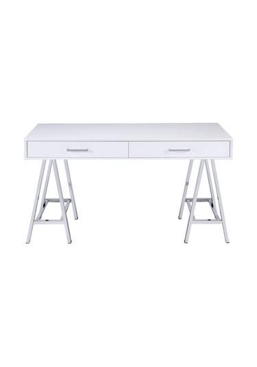 Olivia Paslanmaz Metal Beyaz Çalışma Masası