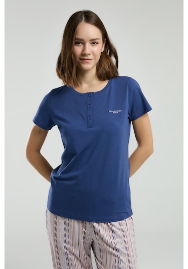 Pierre Cardin Kadın Mavi Pijama Takımı Pc8956-s-v1 Mavi