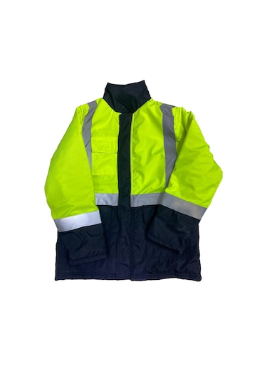 Bondit Kumaştan Kapitoneli Çok Cepli Yerli Işci Parkası / Montu