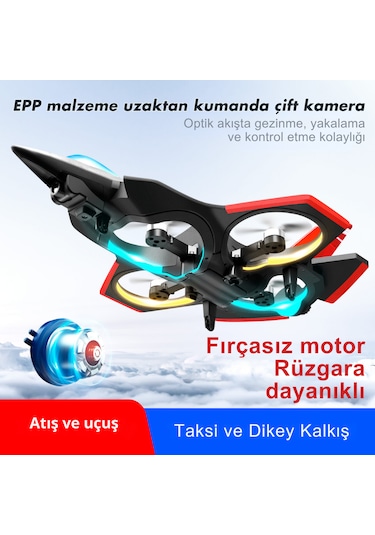 S152 Drone Fırçasız Motor 2 Batarya İle 20 Dakika Uçuş 720p HD Kamera Işıklı Drone