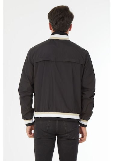 Sposo 1081 Çift Taraflı Dar Kalıp Siyah-Bej Erkek Yazlık Mont Siyah - Bej