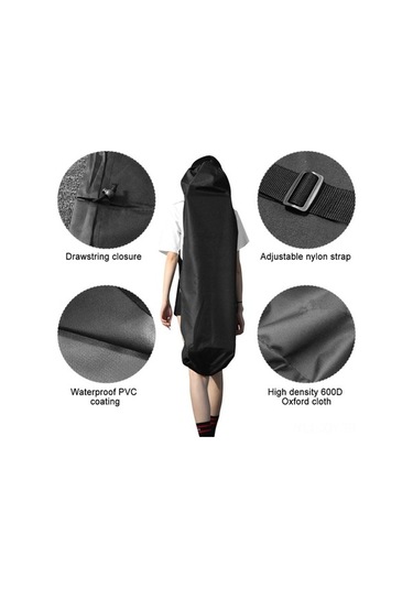 Fortunelane Sürekli Kaykay Çantası, 600d Oxford + Pvc, Su Geçirmez, Kalın, Çift/tek Omuzlu, 110x35 Cm, Renkli Çok Renkli