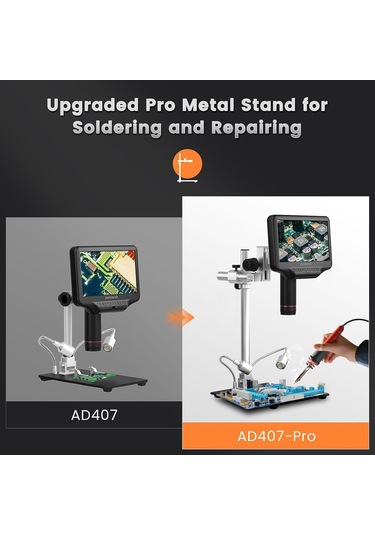 Andonstar Ad407 Pro 7 Inc Ekran 3d Hdmı Lehimleme Dijital Mikroskop