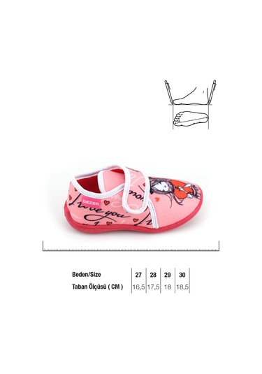 Gezer Kışlık Kız Çocuk Cırt Cırtlı Ayarlanabilir Rahat Taban Panduf Ev Kreş Ayakkabı Ga2kpm.03372.00.0c0.f66 Kırmızı